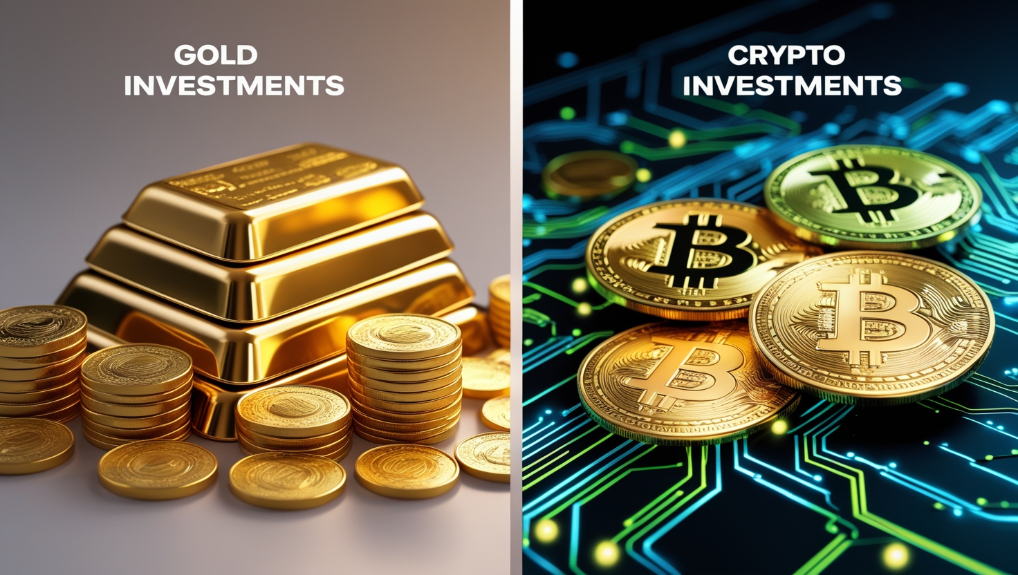 Gold Investments vs Crypto Investments comparison chart